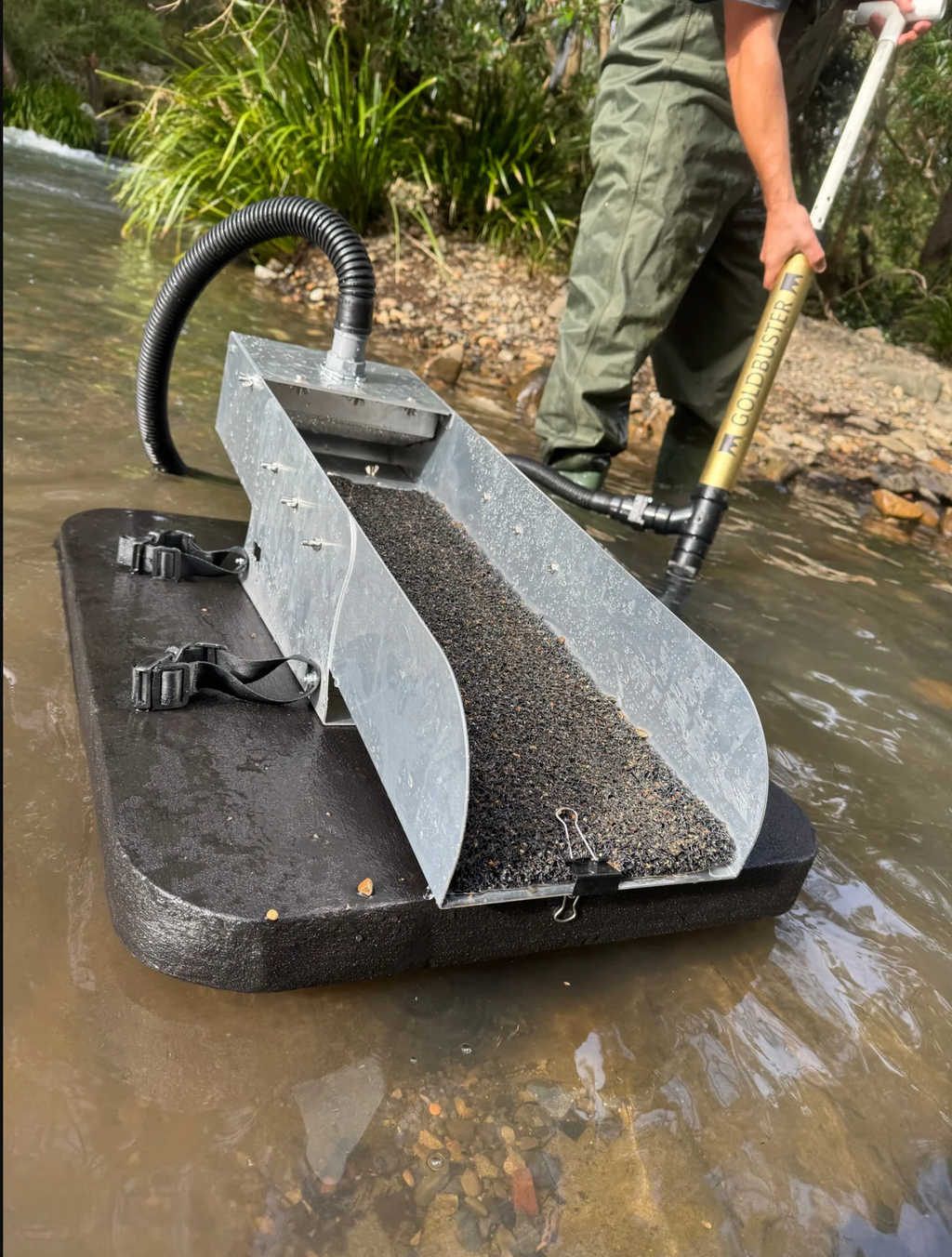GoldBuster Floating gold dredge you can use just about anywhere