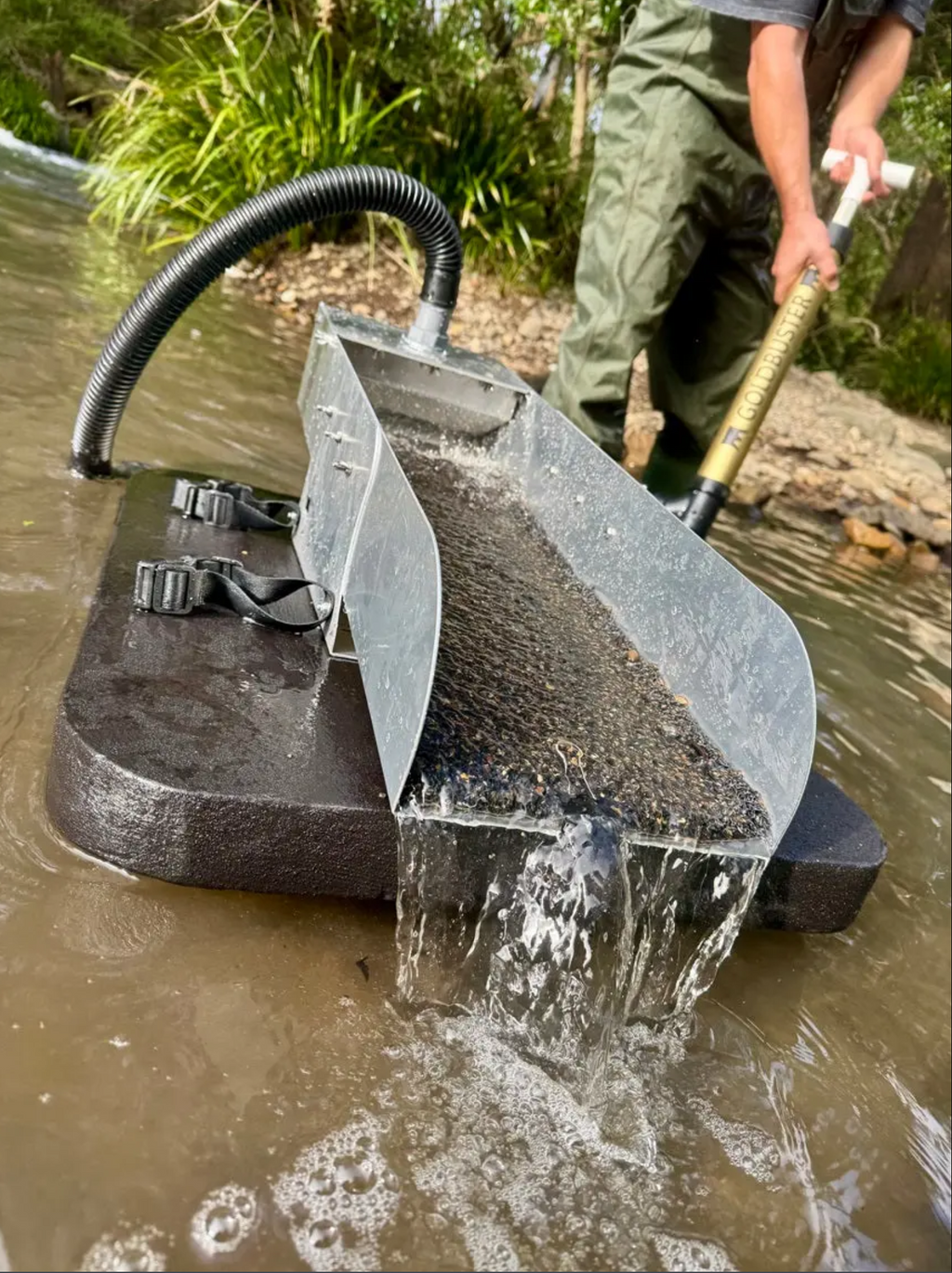 GoldBuster Floating gold dredge you can use just about anywhere