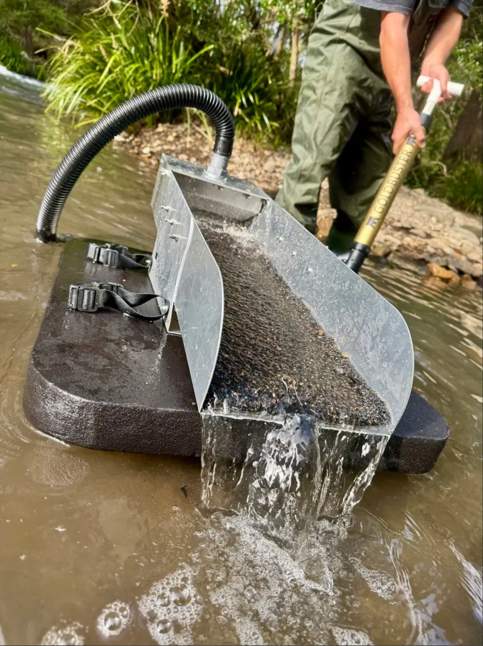 GoldBuster Floating gold dredge you can use just about anywhere