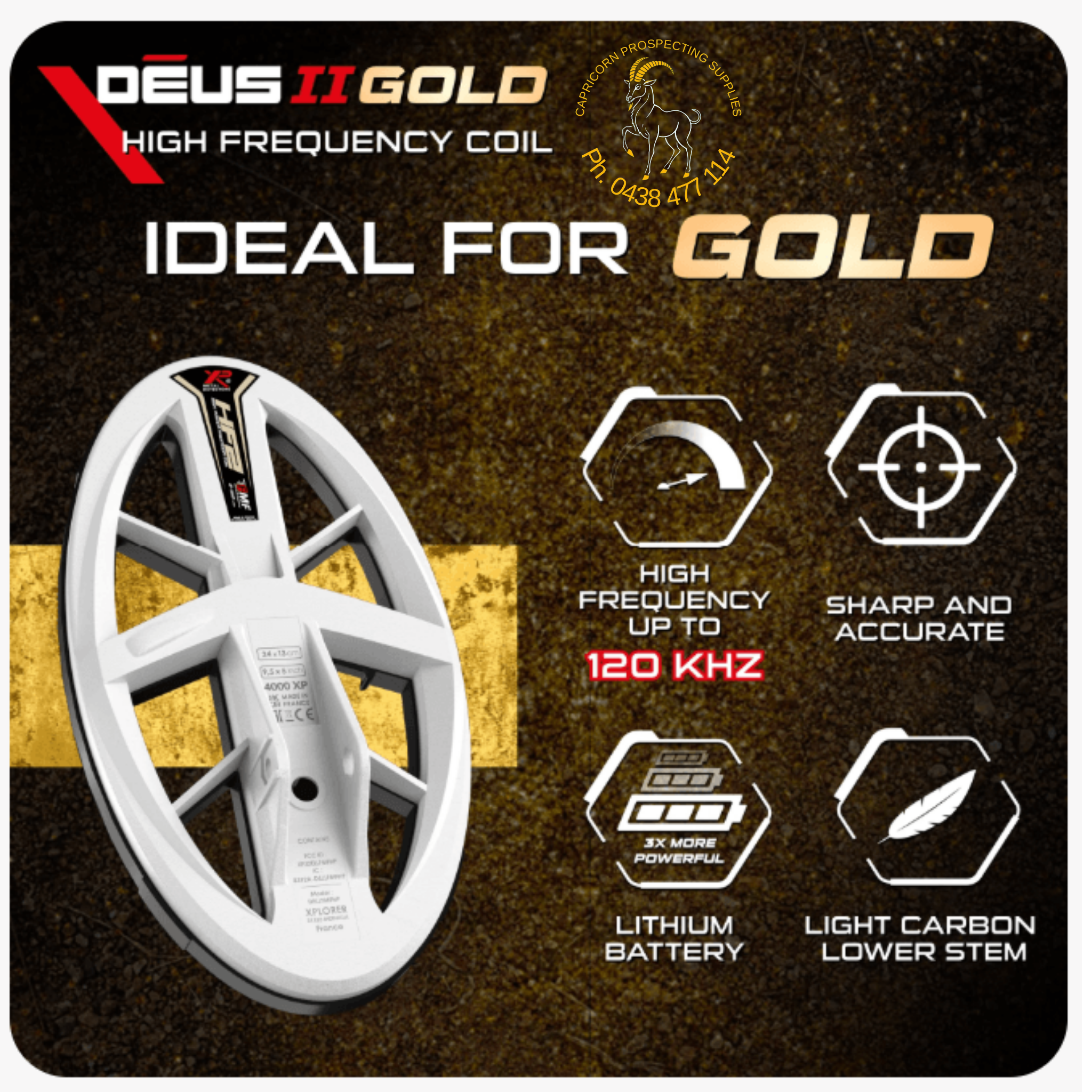 XP DEUS II GOLD (RC, HF2 coil, WSA ST)